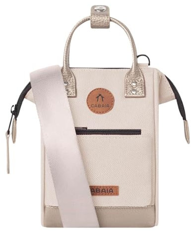 CABAIA Nano Bag Alger – Sac Bandoulière 1,8 L pour Femme et Homme – Tissu Recyclé, Déperlant et Vegan – Design Compact et Pratique – Beige