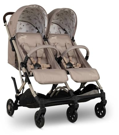 Cosatto Yo Double Baby Pushchair for Newborn & Toddler | Toddler - Birth - 25kg | Lightweight Compact Fold Twin Stroller, UPF 100+ Sun Protection, Raincover Included, Storage Basket (Lollop)