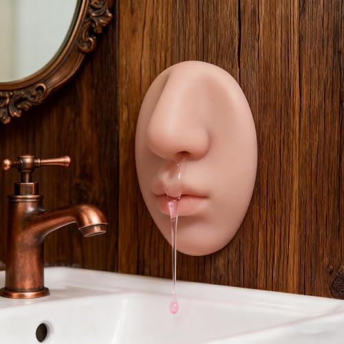 Realistische Nase Seifenspender, Wandmontage Spülmittelspender, Lustiges Silikon Seifenspender Bad, Handseifenspender, für Badezimmer, Arbeitsplatte, Küche, Soap Dispenser (1)