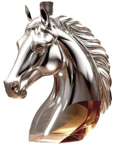 NRGQAXM Whiskeys Horse Decanter, Horse Head Whiskeys Bottle with Stopper 3d Animal Shaped Liquor Glass Beverage Drink Dispenser for Party Gathering Home Table Decor