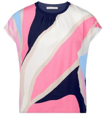Betty & Co Damen Patchwork-Shirt mit Raffung