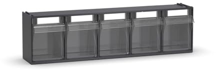 Fami - Cassettiera porta minuteria Visual Box, 5 cassetti, grigio antracite, L600xP140xH168 mm (5 cassetti)