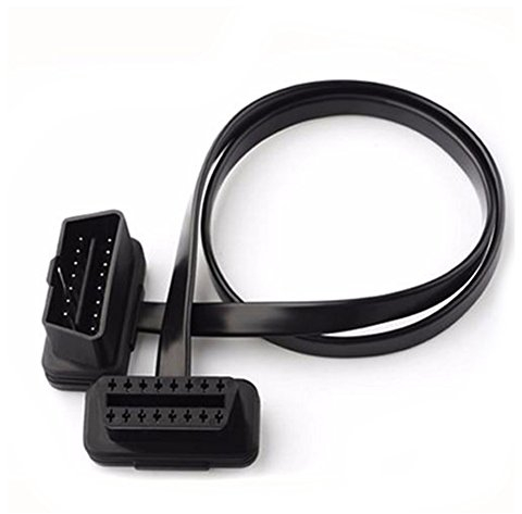 Vgate OBD2-Verlängerungskabel, 16-polig, männlich zu weiblich, Flachbandkabel mit abgewinkeltem Stecker für alle OBD2-Fahrzeuge