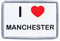 I Love Manchester - Small Plastic Fridge Magnet