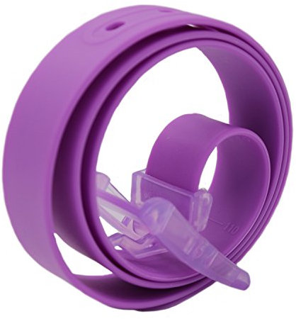 MESHIKAIER Unisex Uomo Donna Cintura in Silicone + Fibbia Plastica (Viola)