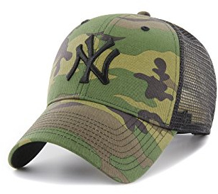 '47 Brand Camo Branson MVP Trucker Snapback NY Yankees CBRAN17GWP-CM Camouflage, Size:ONE Size