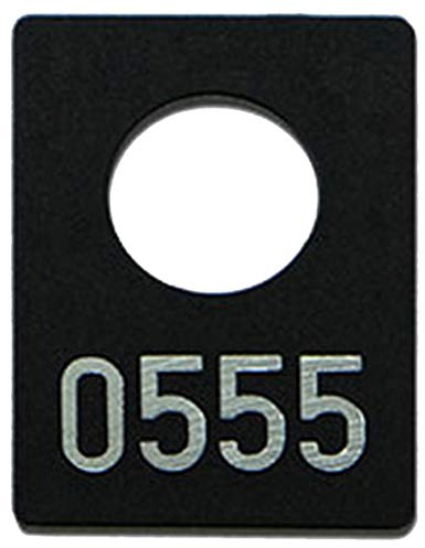 500 Garderobenmarken Kunststoff, Plastik mit Ziffernprägung # 0001-0500, Farbe wählbar (schwarz)