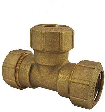 KLASEBO Raccord en T en laiton PE 3 vis 25x25x25