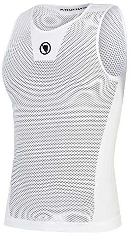 Endura Fishnet II Shortsleeve Cycling Baselayer II | Rapid Moisture Wicking | Athletic Fit Base Layer Top, White, L-XL