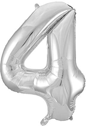 Idena 38229 - Folienballon Zahl, Größe ca. 76 x 100 cm, Silber, ungefüllt, für Helium und Luft geeignet, Zahlenballon, Lebensjahr, Jubiläum, Geburtstag, Geschenk, Dekoration, Party