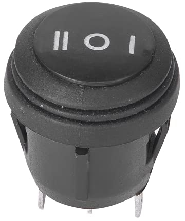 5Pcs 3 Posiciones On/Off/On Interruptor Basculante Redondo Negro A Presión 3 Pines de Bloqueo Barco Butto 10A/125V 6A/250V