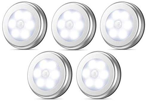 Lot de 3/5 Action Activée Capteur de Luminosité LED Lampes de Nuit Détecteur de Mouvement Blanc Froid Lampe LED pour Escalier, Armoires, Placards, Facilité d'installation (5PC)