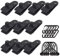 Langaelex Lot de 10 Clips de bâche Support de bâche pour extérieur avec Attache en Toile et Cordon élastique + Mousqueton en Forme de D pour bâches, auvents, Camping, Caravane, couvertures de Voiture