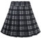 Dressystar Jupe Basique Femme Extensible Patineur Patineuse Pom-Pom Girl Mini Jupe Plissée Noir Gris à Carreau L