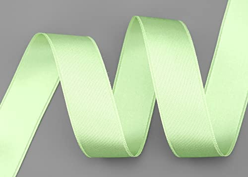 finemark 3 m x 25 mm Satinband LINDGRÜN Grün (136) doppelseitiges Schleifenband aus Satin ohne Draht weich und glänzend Geschenkband Deko Band Double face Dekoband Dekorieren Basteln