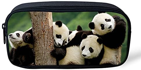 Belidome Federmäppchen mit niedlichem Panda-Motiv, mit Reißverschluss, für Kinder, Jungen, Mädchen, Schule