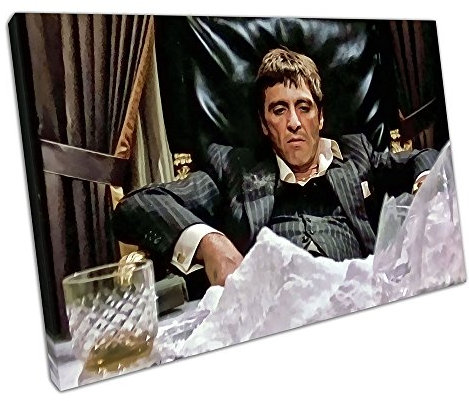 Kunstdruck auf Leinwand, Motiv American Gangster Tony Montana Scarface