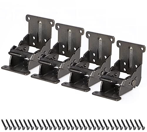 Skelang Support pliant 0-90-180°, Support de charnière pliable, charnière à verrouillage automatique, support d'extension de verrouillage pour table, établi, plate-forme de couchage, Lot de 4