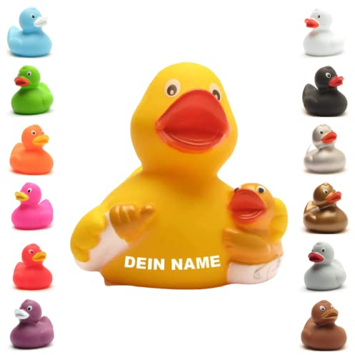 Badeente - personalisierbar (Mama mit Nuckelflasche Ente)