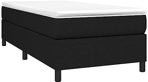 vidaXL Bettgestell, Polsterbett Bett für Schlafzimmer, Bettrahmen mit Lattenrost, Schlafzimmerbett Einzelbett, Schwarz 80x200cm Stoff