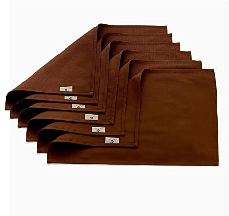 Vivi Idee® 6er Tischsets Platzset 100% Baumwolle Platzdeckchen Stoff abwaschbar Handgenäht 52x33cm (Schokobraun 6pc)