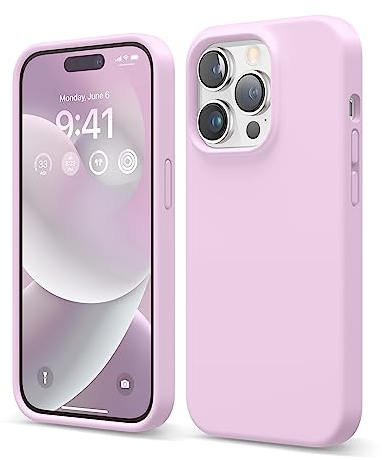 elago Liquid Silicone Case Kompatibel mit iPhone 14 Pro Hülle (6.1), Hochwertiges Silikon, Ganzkörperschutz - 4 Schichten stoßfeste Handyhülle, kratzfestes weiches Mikrofaserfutter (Licht Lila)