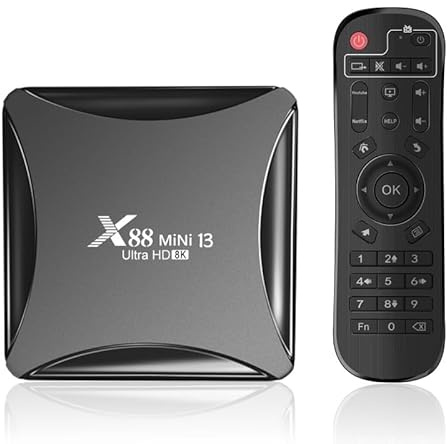 CHROX Android 13.0 TV Box,X88 MINI 13 4GB RAM 64GB ROM BT5.0 Support Dual Wifi 2.4G/5.8G, 1000M Ethemet, 4K/8K Ultra HD Android Box, with HD Cable And Remote Control,4GB+32GB