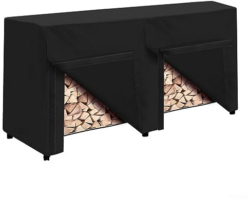 Kaminholzabdeckung, Outdoor Kaminholz Log Storage Rack Abdeckung, Kaminholzregal, 210D Oxford Tuch 2,4m & 1,2m Wasserdichte Kaminholzabdeckung, L