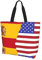 Lawenp Bolsa de mano grande con bandera de España americana, bolsa de compras grande para ir de compras, trabajo, playa