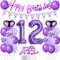 Globos 12 Años Cumpleaños Niña Morado, Decoración 12 Años Cumpleaños Niñas, Globos Cumpleaños 12 Años Morado, Decoración Cumpleaños 12 Años Morado Niñas, Globos 12 Años Niñas Morado