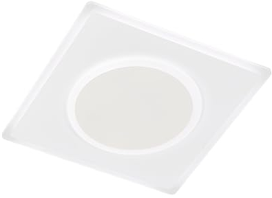 Fischer & Honsel Deckenleuchte, Bisi | sandweiß| L: 38 cm, B: 38 cm| A: 6 cm| mit Fernbedienung stufenlos dimmbar| Farbtemperatureinstellung| 1x LED 24 Watt 2700/6500 K| 3000 lm| EEG: F