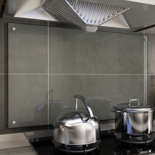 ARKEM Paraschizzi per Cucina Trasparente 100x60 cm in Vetro Temperato,Pannello Paraschizzi Cucina Adesivo da Parete,Ignifugo e Resistente all'Acqua Paraspruzzi Lavandino