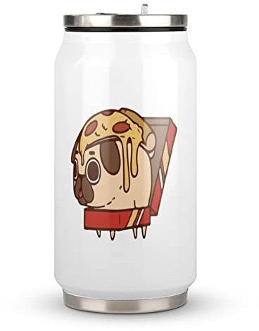 Pizza Dog 13 Travel Mug with Lid Cup Insulated Tumbler Water Bottle Tea Cup For Women Men