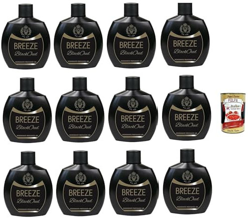 BREEZE BlackOud Deodorante Squeeze, Deodorant ohne Gas und ohne Aluminiumsalze, 48h Duftendes Deodorant, 12x 100ml + Italian Gourmet polpa 400g