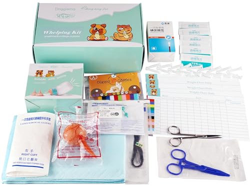 Doggiema Puppy Kitten Whelping Kit, Essentials Kit für Neugeborene Welpen Kätzchen, All in One Complete mit wesentlichen Lieferungen für Neugeborene Geburt