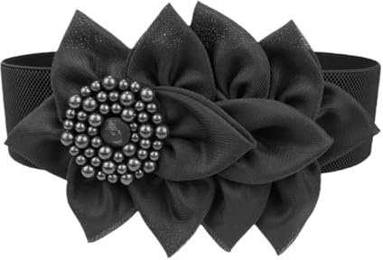 Oyccen Blume Breite Taille Gürtel für Damen Elastische Cinch Gürtel Stretch Taillenband für Kleider