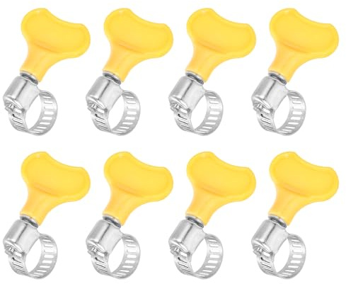 sourcing map 8 abrazaderas de manguera de acero inoxidable, abrazaderas de manguera de engranaje helicoidal, 8-12 mm (5/16 a 1/2 pulgadas), abrazaderas ajustables tipo llave de tornillo de pulgar