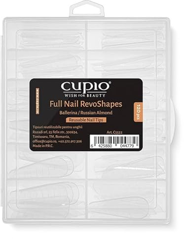 120 embouts Cupio RevoShapes Ballerina/Amande russe – Faux ongles complets pour gel, acrylique, press-on – Forme C prête à l’emploi – Qualité salon