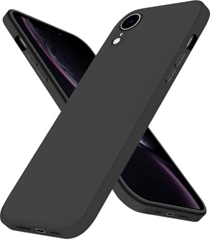 Whew Compatible with iPhone XR Hülle, Thin Soft TPU Silikon Handyhülle, Matt Stoßfest Kratzfest Anti-Fingerabdruck Schutzhülle, Extrem Haltbarkeit Samtige Touch für iPhone XR Case Cover, Schwarz
