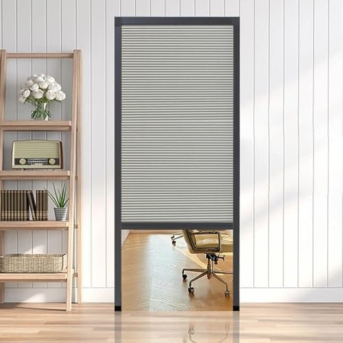 70 90 130 150 165 cm Wide Internal Folding Doors Accordion Door - Customizable Privacy Sliding Doors Room Divider - Closet Door Alternatives for Office/Kitchen/Living Room(Dark Grey-WxH,155x210cm/61x8