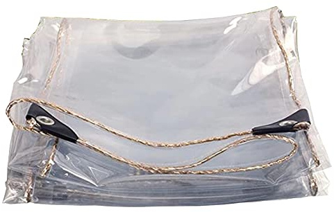 XCHSXYL wasserdichte Kunststoffplane, durchsichtige Plane, strapazierfähig, staubdicht, regenfest, isolierende Plane für Zelt, Boot, Poolabdeckung, 28 Größen (Farbe: transparent, Größe: 1,9 x 4,9 m)