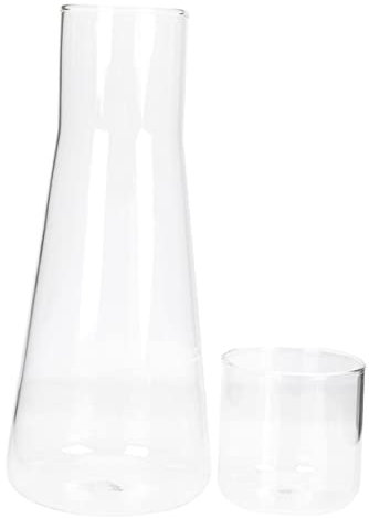 Alipis 1 Jeu tasse d'eau en verre moderne Rester simple Conteneurs mini système UV Carafe de table Ensemble de tasses bouilloire carafe à eau transparente carafe d'eau de Un verre