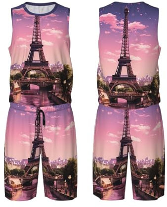 Ensemble débardeur et short de l'équipe de football de l'équipe de volley-ball Rose, Noir , L