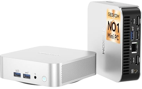 GEEKOM A6 Mini PC avec AMD Ryzen 7 6800 (jusqu'à 4,7 GHz) 16Go DDR5 RAM 1Go SSD, AMD Radeon 680M, 6X USB, Windows 11 Pro, 4K Quad Display, WiFi 6E, Mini Ordinateur Métallique Boîtier en Aluminium