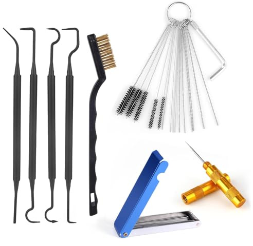 Carburetor Cleaning Kit & Carburetor Jet Cleaning Tool | Carburetor Jet Cleaning Tool, Brushes, Hooks, Scraper, For Motorcycle ATV Chainsaw & Welder