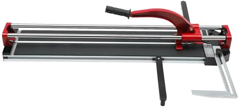 Fliesenschneider Manueller Fliesenschneidmaschine Doppelschienen Schnittlänge 80cm Schnittdicke 15cm mit Präzision Infrarot Positionierung für Porzellan Keramik Bodenfliesen – Rot