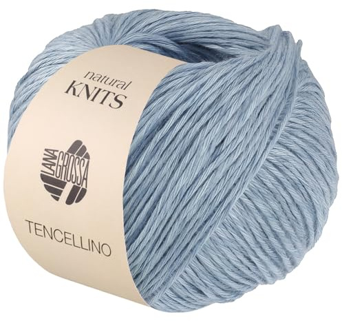 LANA GROSSA Tencellino | Klassisch verzirntes Garn aus natürlich mattem Leinen & seidig glänzendem Tencel | Handstrickgarn aus 51% Leinen & 49% Tencel | 50g Wolle zum Stricken & Häkeln | 125m FB 10
