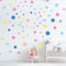 ELES VIDA - Wandtattoo Punkte fürs Kinderzimmer - 100 Wandsticker Set - Pastell Farben für Baby zum Kleben Wandaufkleber Sticker - Wandfolie Polka Kreise, Pastell - Pink - Lila - Gelb - Orange - Minze