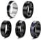 KALVICA 5Stück Schwarz Edelstahl Ringe für Herren Damen Spinner Ringe Set Größe 54 57 60 62 65 67 70
