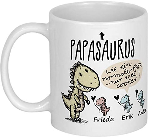 Witzige Geschenke für Papa Geschenk Geburtstag Tasse Weihnachtsgeschenk personalisiert von My Sweetheart® Geburtstagsgeschenk Männer Vatertag Geschenkideen Vatertagsgeschenke PAPASAURUS®